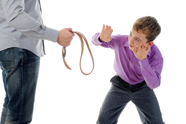 Strict father punishes his son - Photo, Image