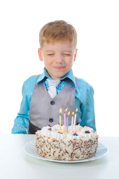 Beautiful little boy celebrates birthday - Foto, Bild