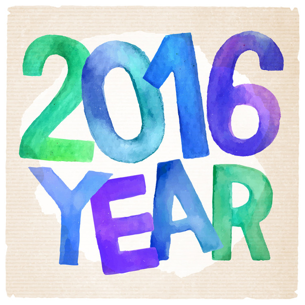 2016 év vektor akvarell felirat - Vektor, kép