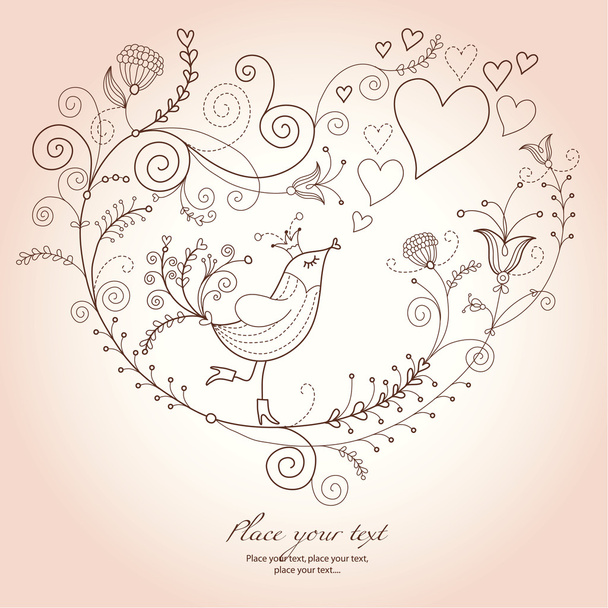 Romantic floral background - Vector, afbeelding