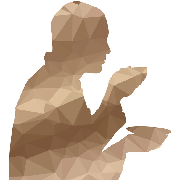 Low poly silhouette of man - Vector, Image