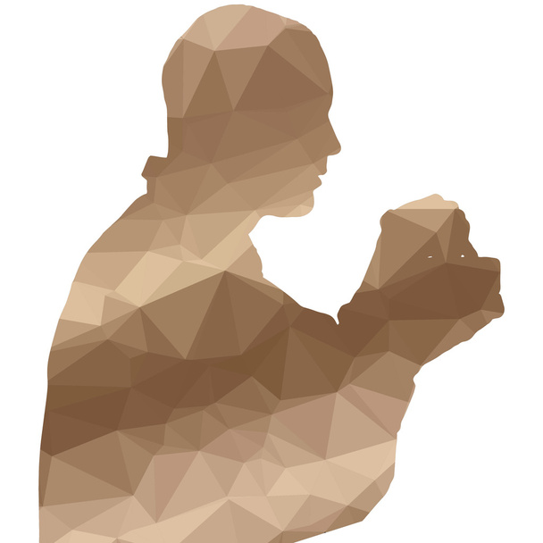 Πολυ χαμηλή σκιαγραφία του ανθρώπου - Διάνυσμα, εικόνα