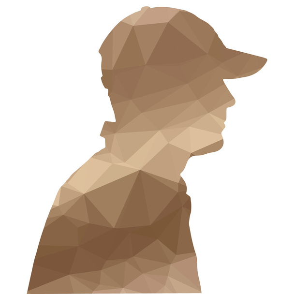 Low poly silhouette of man - Vector, Image