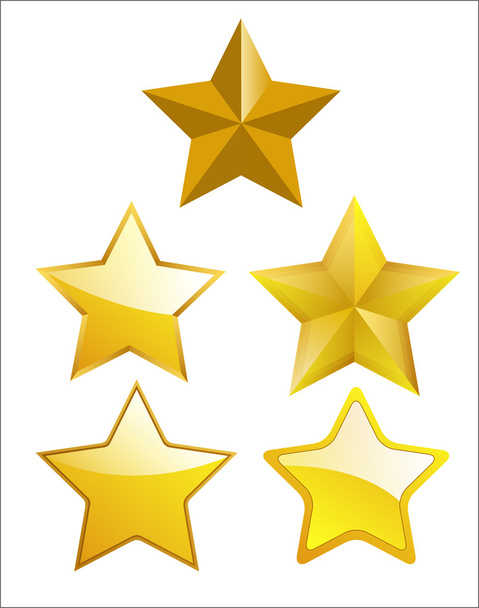 Set of Golden Stars - Vector, imagen