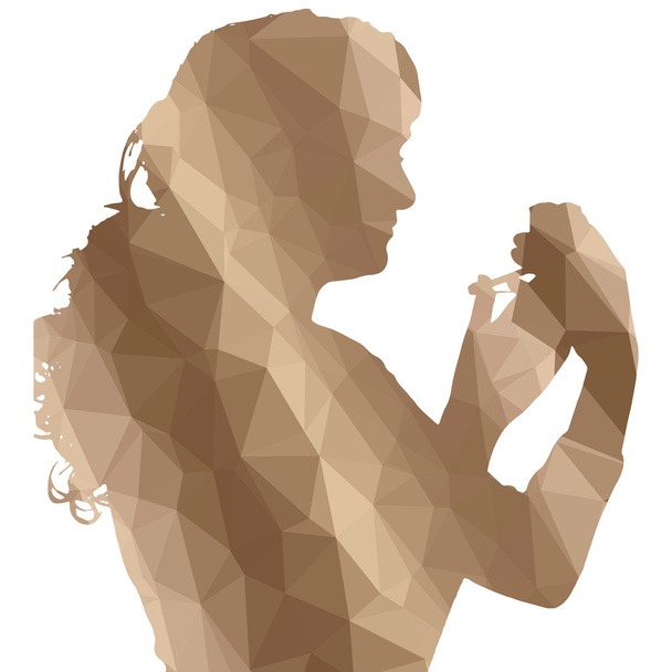 Laag poly silhouet van vrouw - Vector, afbeelding