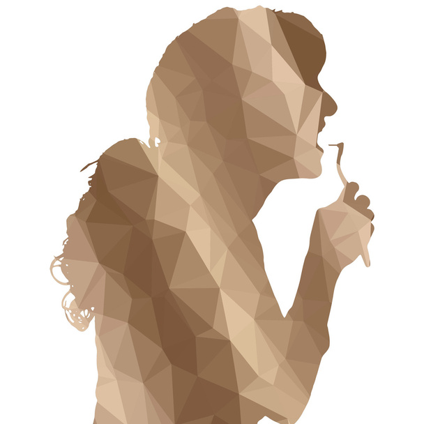 Poly nízká silueta ženy - Vektor, obrázek