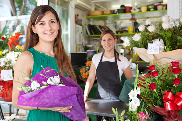 woman buys a bouquet of flowers - Photo, Image