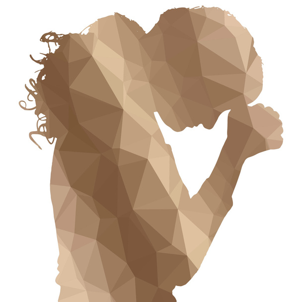 Low poly silhouette of woman - Vector, Image
