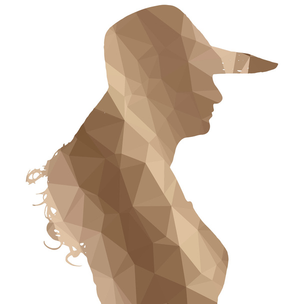 Low poly woman silhouette - Wektor, obraz
