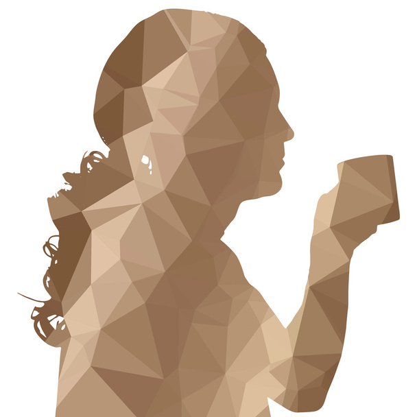 Low poly man silhouette - Vector, Image