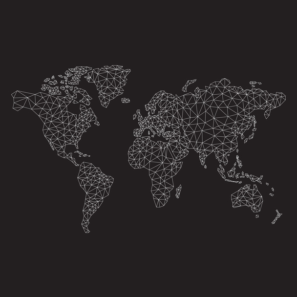 mapa mundial poligonal
 - Vetor, Imagem