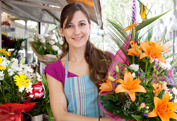 florist woman in her store - Φωτογραφία, εικόνα