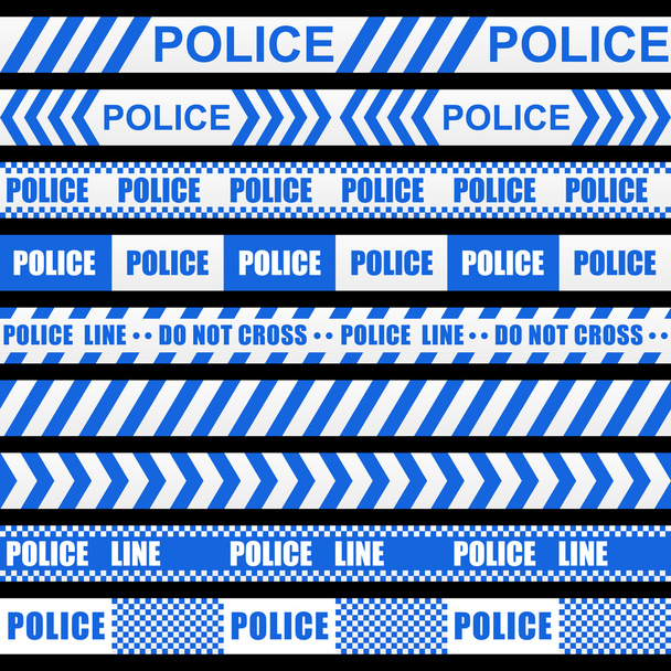 Σύνολο κορδέλες μπλε αστυνομία - Διάνυσμα, εικόνα