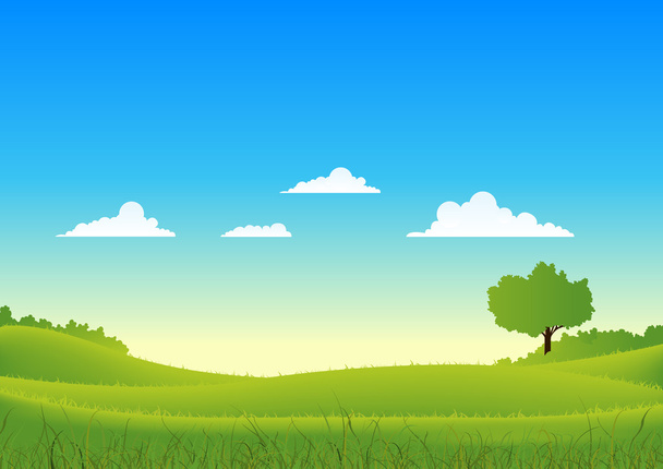 Spring And Summer Country Landscape - Vector, Image