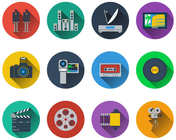 Set of multimedia icons - Vector, Image