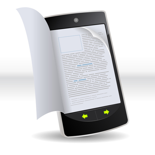 Smartphone obracející kniha - Vektor, obrázek