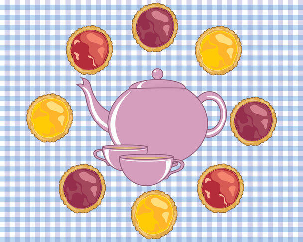 thee en taarten - Vector, afbeelding