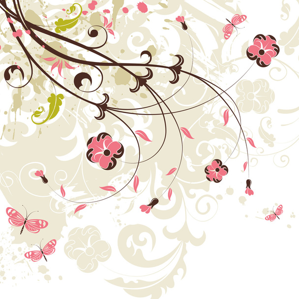 Grunge flower background - Vettoriali, immagini