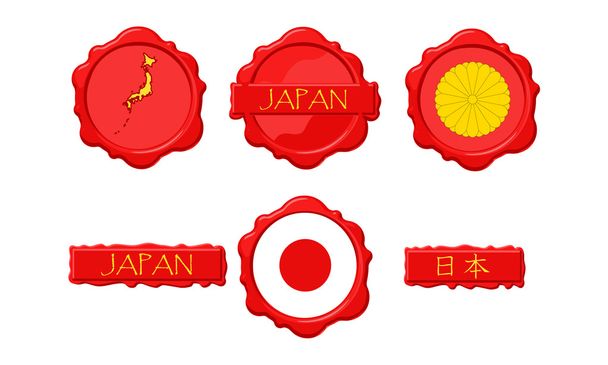 Japan Wax Stamp - Διάνυσμα, εικόνα