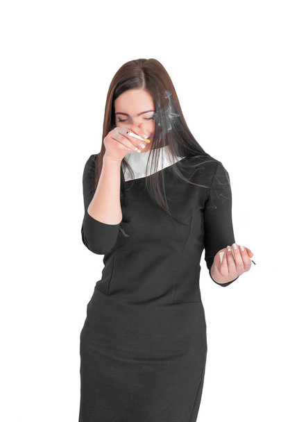 femme fumant cigarette
 - Photo, image