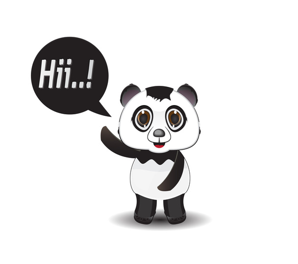Panda zeggen hii - Vector, afbeelding
