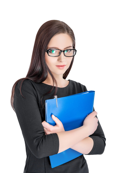  businesswoman in glasses with folder - Foto, Bild