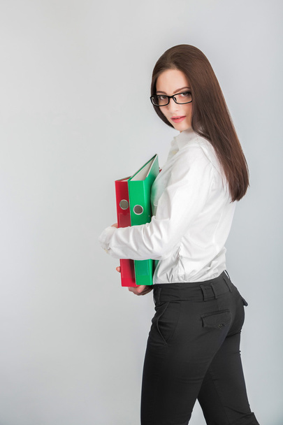 businesswoman with folder - Photo, Image