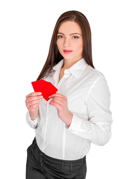 business woman holding credit card - Zdjęcie, obraz