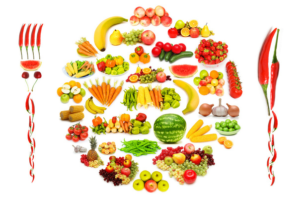 Συλλογή από διάφορα φρούτα και λαχανικά - Φωτογραφία, εικόνα