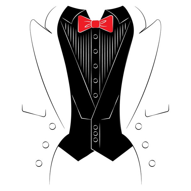 Mens coat with  shirt and tie. - Vector, Image