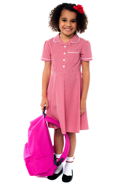 school girl posing with backpack - Foto, Imagen