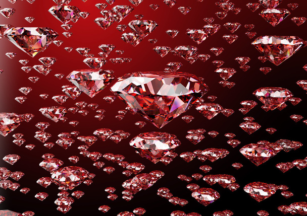 red diamond isolated on white background with clipping path - Photo, Image
