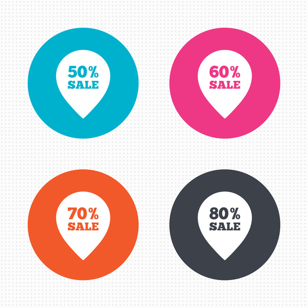 Sale pointer tag icons. - Vector, afbeelding