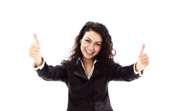 Successful business woman making ok sign - Photo, image