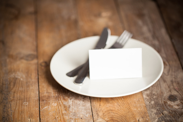 plate with fork and knife - Foto, imagen