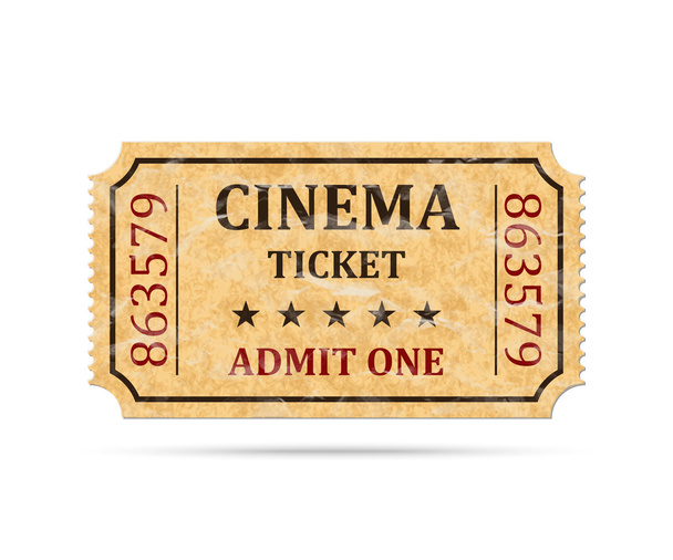 Retro cinema ticket - Vector, Image