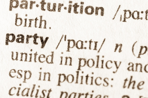 Wörterbuch Definition des Wortes Partei  - Foto, Bild