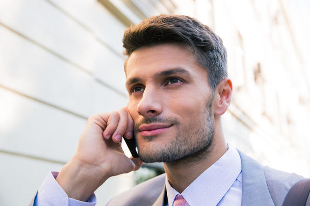 Happy businessman talking on the phone - Zdjęcie, obraz