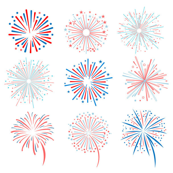 vector fireworks on white - Vector, Image