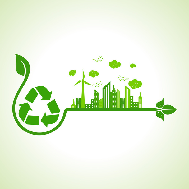 Ecology concept with recycle icon - Vetor, Imagem