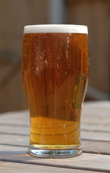Caneca de Ale na mesa de jardim de cerveja
 - Foto, Imagem