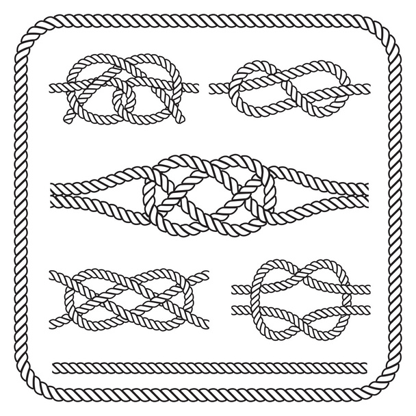 Nautical rope knotes - Vector, Image