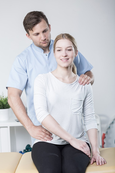 Physiotherapist training with beauty woman - Foto, afbeelding