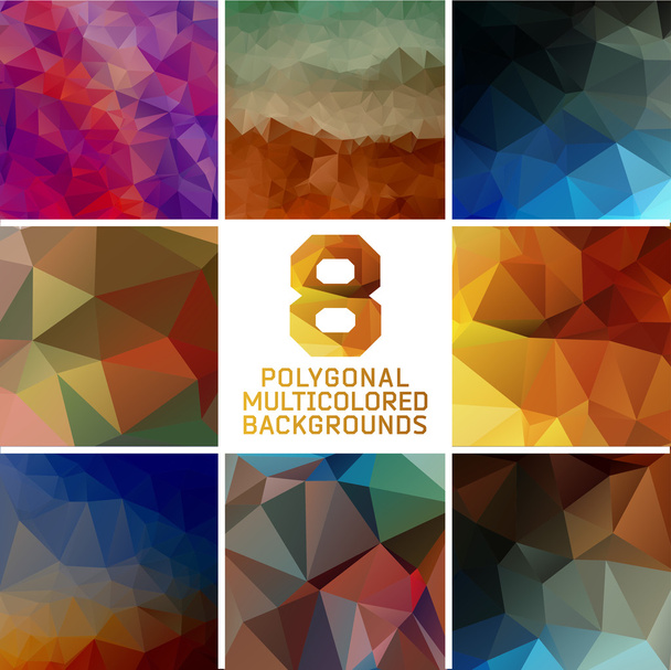 Set of abstract polygonal background - Vector, Image