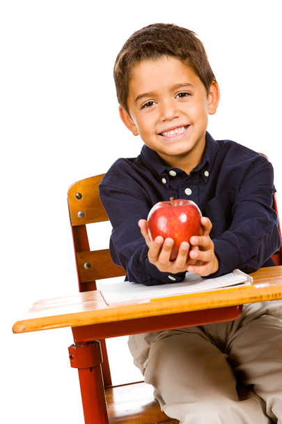 Student: With an Apple for Teacher - Zdjęcie, obraz