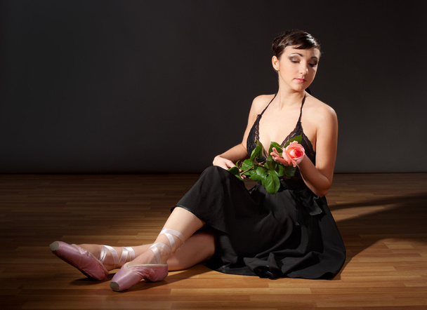 Ballerina with flower - Valokuva, kuva