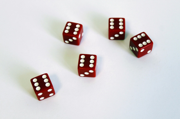 Wuerfel Spiel game play dice rot blau number - Photo, Image