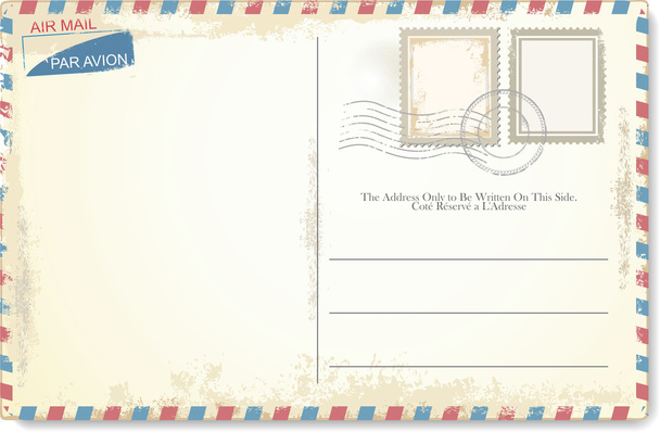 Postcard vector in air mail style - Διάνυσμα, εικόνα