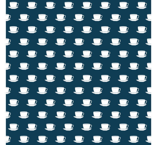 Pattern white cup on a red background. - ベクター画像