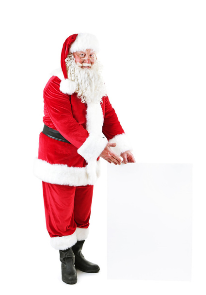 Santa Claus with empty postcard - Fotoğraf, Görsel